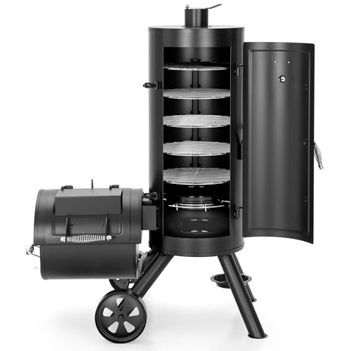 Captiva Designs Vertical Charcoal Smoker Grill Extra Large Barbecue Grill
